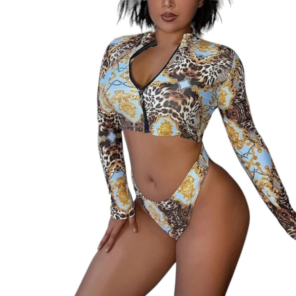 Jingpin 2 Piece Swimsuit Women's XL Bikini Swimwear Casual Cropped Top Bottom